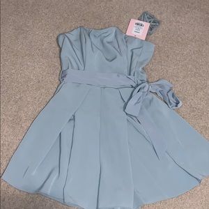 Strapless light blue romper